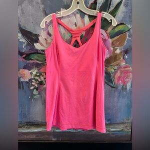 lululemon athletica Hot Pink Racerback Tank with Shelf Bra